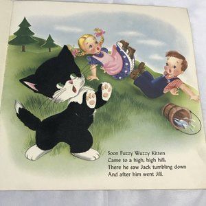 FUZZY WUZZY KITTEN Book 1947 Mother Goose Children’s Story